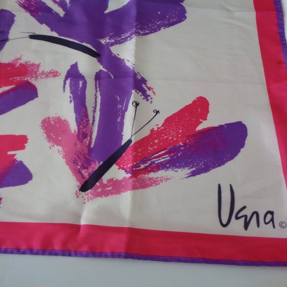 Vera Neumann Pink Purple Butterflies Woman's Scarf - Picture 2 of 3